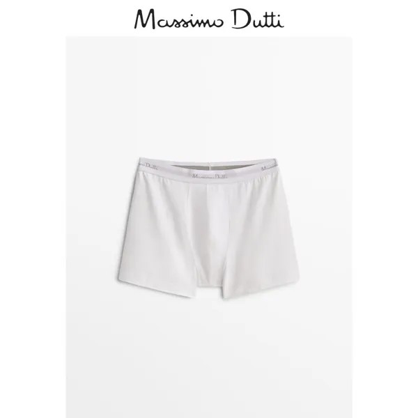 Летняя новинка, мужские аксессуары Massimo Dutti 2024, новые удобные хлопковые трусы-боксеры 00205185250, цвет Белый
