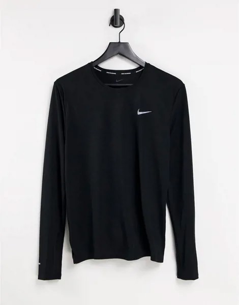 Черный лонгслив Nike Running Miler Dri-FIT-Черный цвет