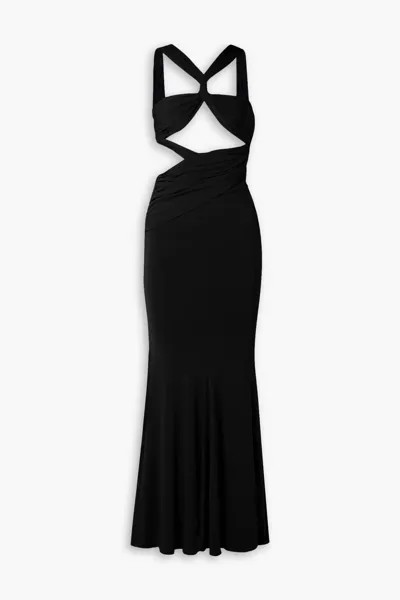 Платье макси Fletcher из эластичного джерси с перекрученным вырезом Retrofête, черный