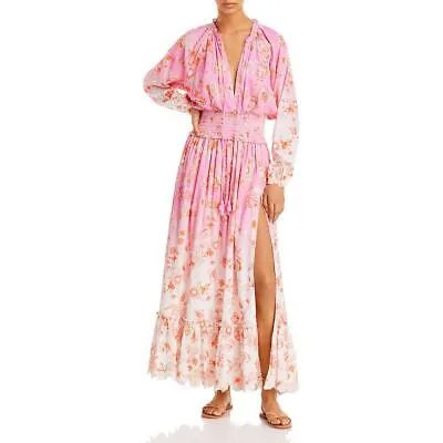 Hemant - Nandita Женское розовое длинное платье макси с вышивкой и рюшами XL BHFO 6312