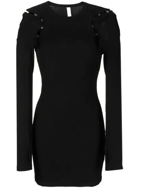 Dion Lee платье мини в рубчик, черный