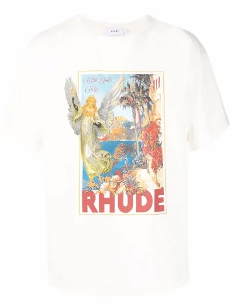 Rhude футболка с графичным принтом