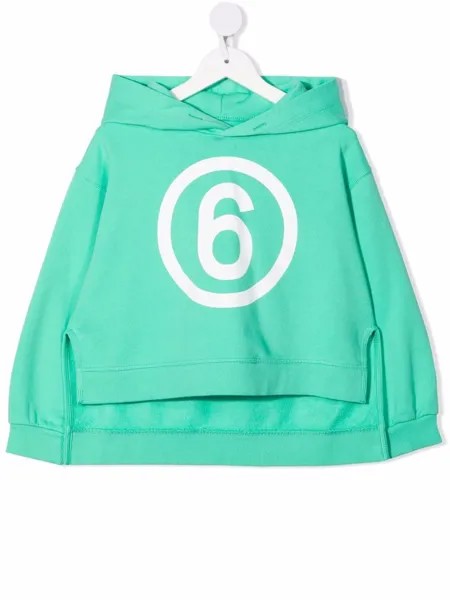 MM6 Maison Margiela Kids худи асимметричного кроя с логотипом