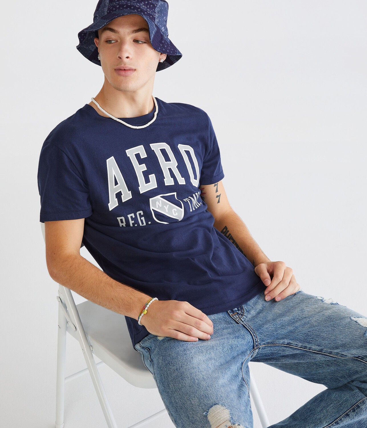 Футболка с логотипом торговой марки Aero NYC Aeropostale, синий