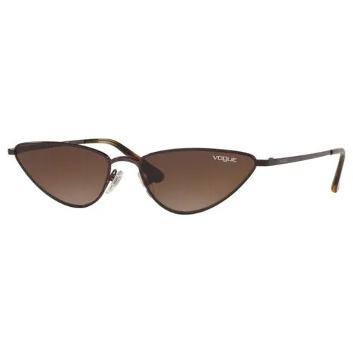 Солнцезащитные очки Vogue eyewear, кошачий глаз, оправа: металл, с защитой от УФ, для женщин, коричневый