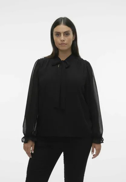 Блузка Vero Moda Curve VMCVIGGA LS GA EXC GA CUR, черный