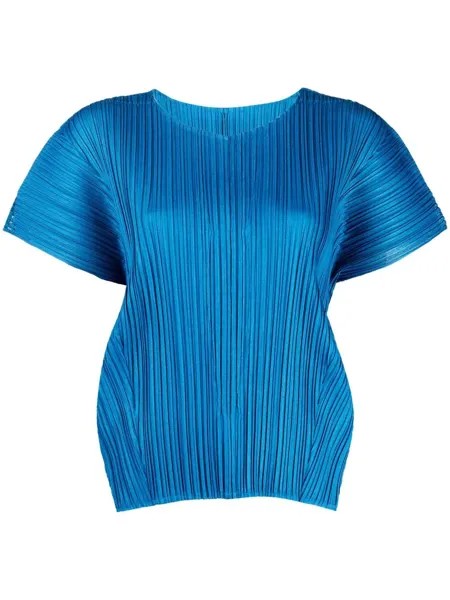 Pleats Please Issey Miyake плиссированная блузка с короткими рукавами