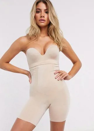 Бежевые моделирующие шорты с завышенной талией Spanx-Бежевый