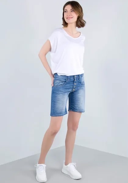 Джинсовые шорты Please с видимой планкой на пуговицах Please Jeans, синий