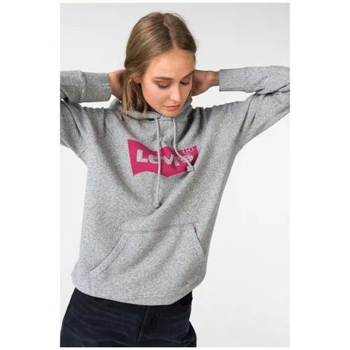 Худи LEVI`S Graphic Sport Hoodie 35946-0003 женская, цвет серый, размер XS