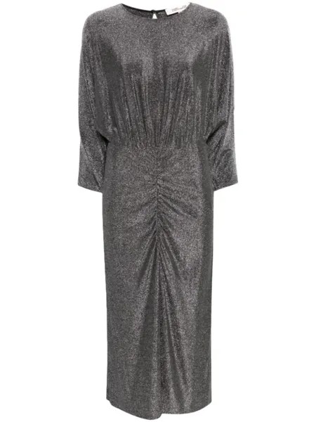 Diane Von Furstenberg платье миди Chrisey с эффектом металлик, серебристый