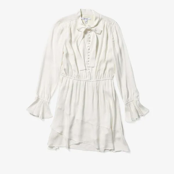 Платье Derek Lam 10 Crosby, Long Sleeve Ruffle Hem Dress w/ Button Detail