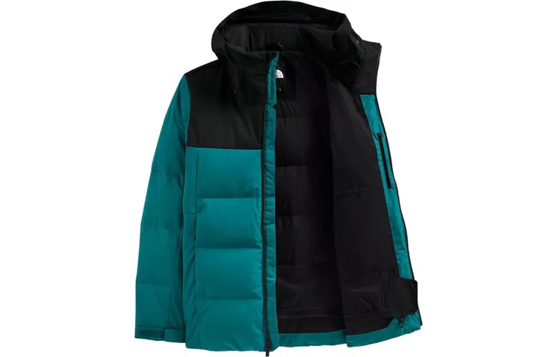 Пуховик мужской черный/зеленый The North Face, черный/зеленый
