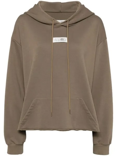 MM6 Maison Margiela худи Numeric с необработанными краями, зеленый