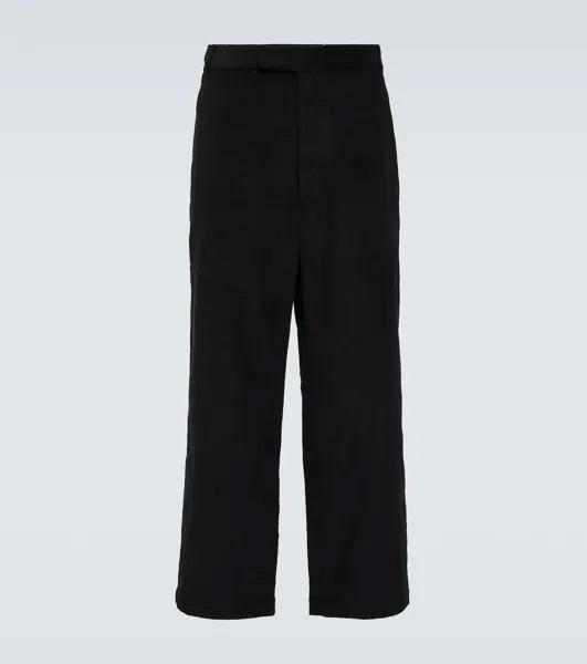 Вельветовые прямые брюки со средней посадкой Thom Browne, черный