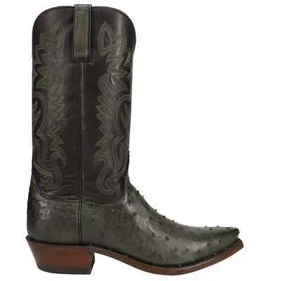 Lucchese Dante Ostrich Snip Toe Cowboy Мужские коричневые, зеленые классические ботинки N1202-53