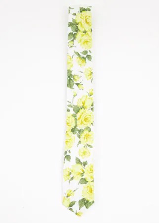 Галстук с цветочным принтом Gianni Feraud-Желтый