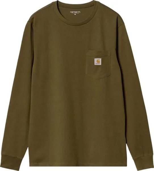 Футболка Carhartt WIP Long-Sleeve Pocket  'Green', зеленый