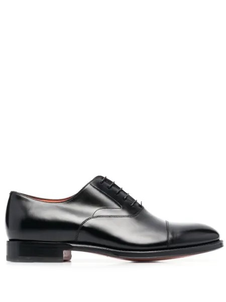Santoni глянцевые оксфорды, черный