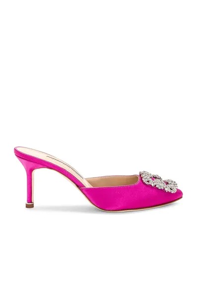 Туфли Manolo Blahnik Hangisimu 70 Satin, цвет Bright Purple