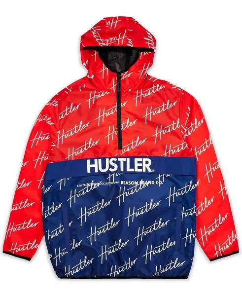Мужская куртка-анорак hustler с принтом по всей поверхности Reason, красный