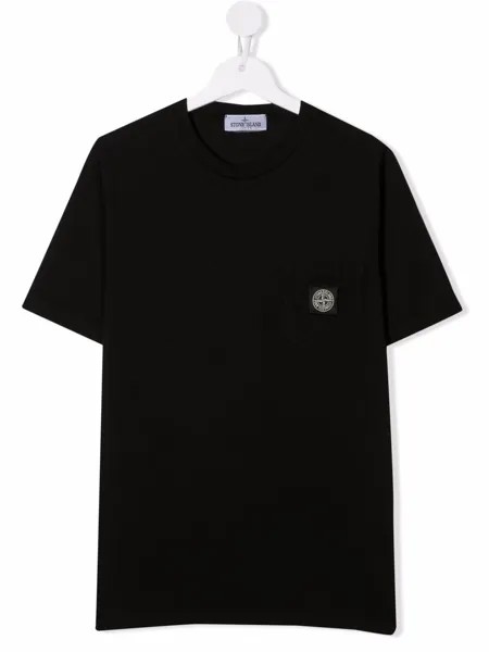 Stone Island Junior футболка с нашивкой-логотипом