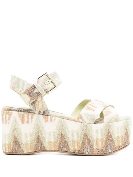 Missoni босоножки Wave 85 с люрексом, зеленый