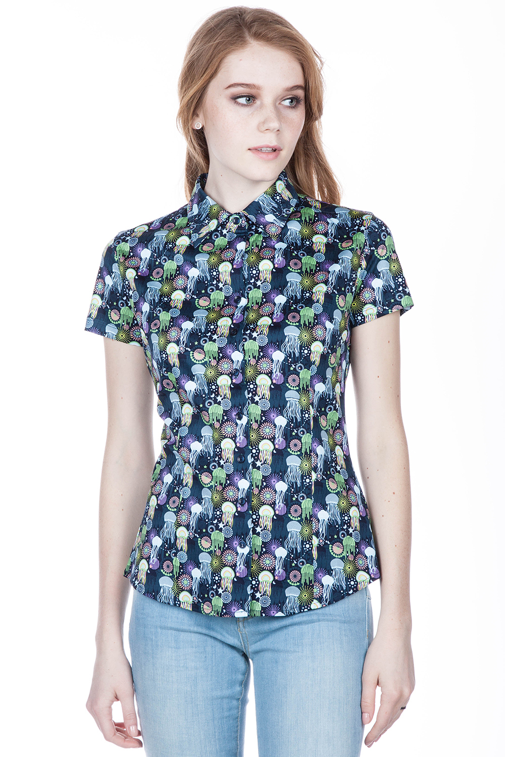 Рубашка женская DLF DG000000779 синяя 4XL