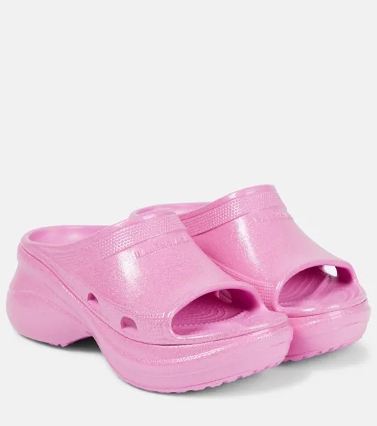 Шлепанцы на платформе x Crocs Balenciaga, розовый