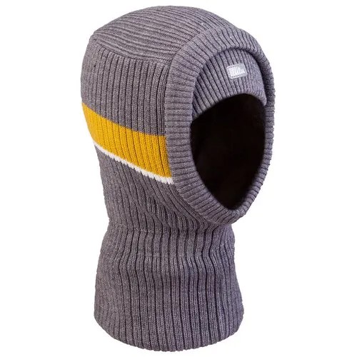 Шапка шлем TuTu зимняя, подкладка, вязаная, размер 46-50, серый