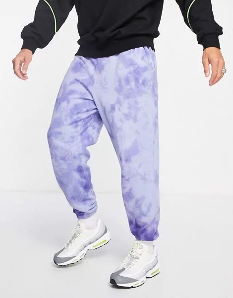 Oversized-джоггеры с принтом тай-дай фиолетового цвета ASOS DESIGN-Голубой