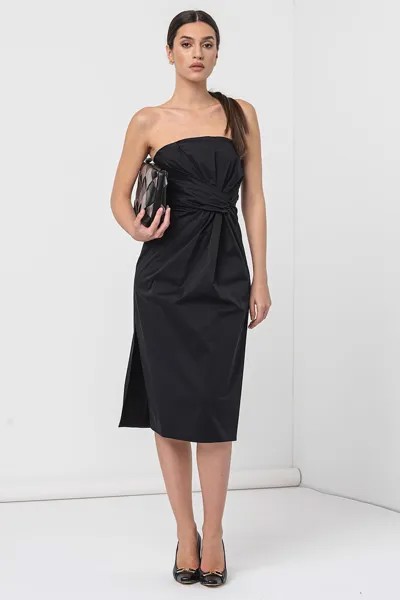 Платье-Карандаш из хлопка со сборками Marella, черный