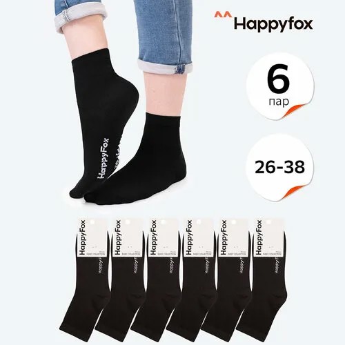Носки Happyfox Для девочек, размер 18-20, , черный