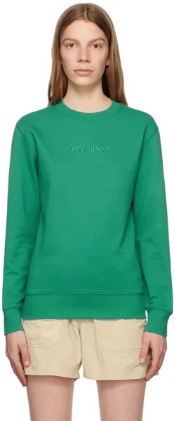 Зеленый свитшот с вышивкой C.P. Company