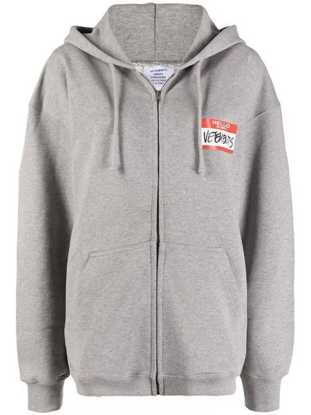 VETEMENTS худи на молнии с графичным принтом