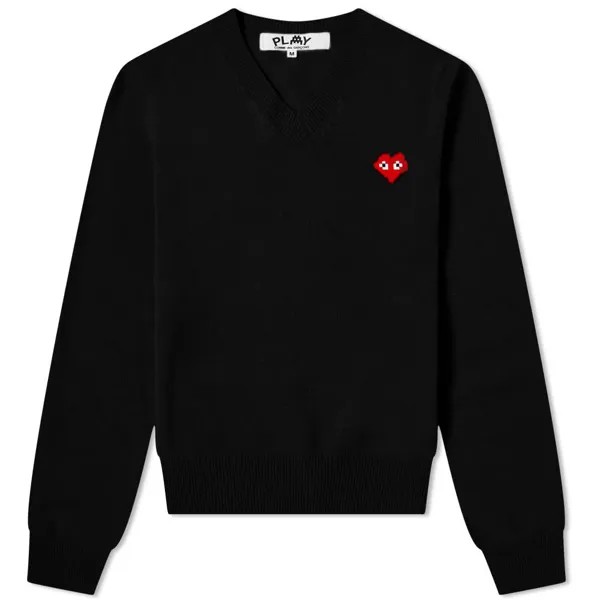 Джемпер Comme des Garçons Play Invader Heart V-Neck Pullover