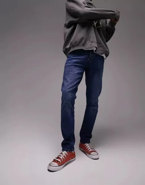 Джинсы узкого кроя Topman средней стирки
