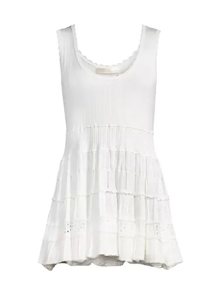 Свитер Riviera Nights Мини-платье Diandra Loveshackfancy, белый