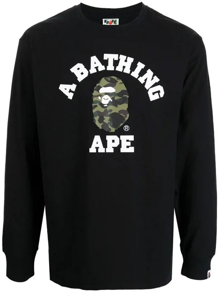 A BATHING APE® топ с длинными рукавами и графичным принтом