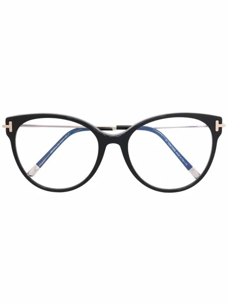 TOM FORD Eyewear солнцезащитные очки в глянцевой оправе 'кошачий глаз'