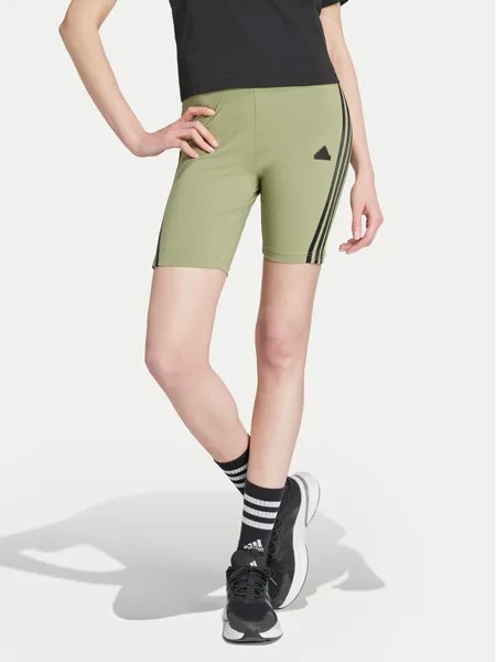Байкерские шорты узкого кроя Adidas, зеленый