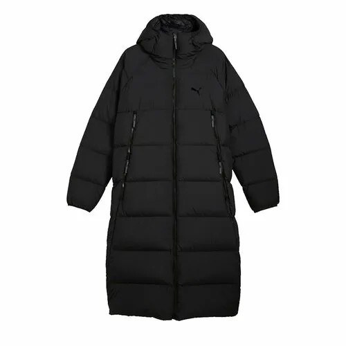 Пуховик PUMA Long Hooded Down Coat, размер L, чёрный