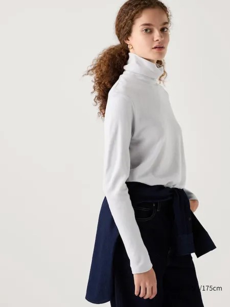 Водолазка из флиса heattech Uniqlo, серый