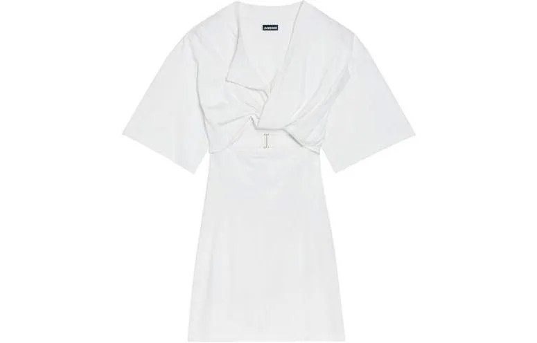 Платье с короткими рукавами женское белое Jacquemus