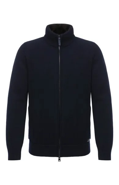 Кашемировый кардиган с меховой отделкой Brioni