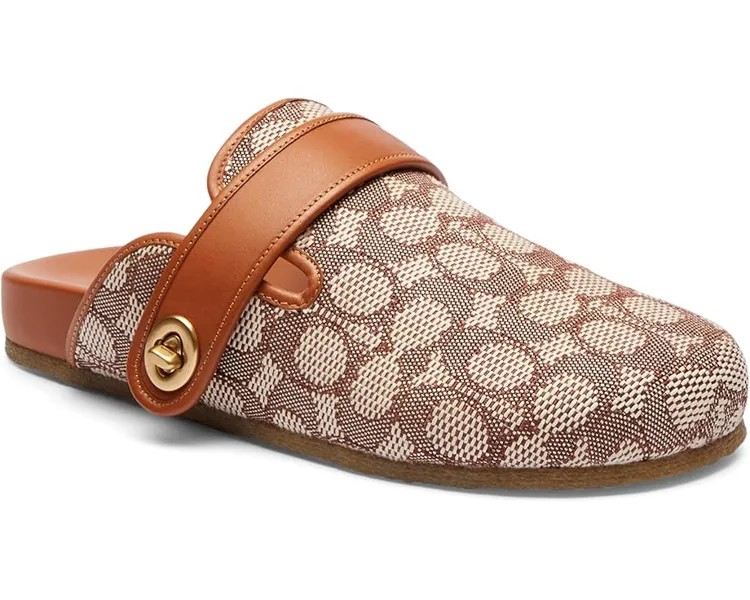 Сабо COACH Blake Clogs In Signature Textile Jacquard, цвет Cocoa/Burnished Amber