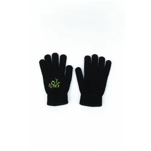 Перчатки Carolon, демисезон/зима, удлиненные, вязаные, размер универсальный, черный