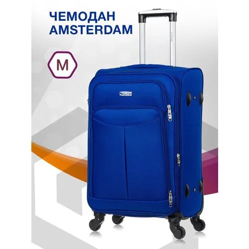 Чемодан L'case Amsterdam Ch0778, 64 л, размер M, синий