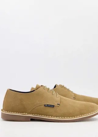 Бежевые замшевые дезерты на шнуровке Ben Sherman-Светло-бежевый