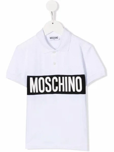 Moschino Kids рубашка поло с логотипом